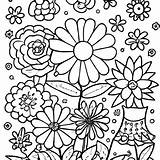 Digital Coloring Page Flowers · Creative Fabrica sketch template