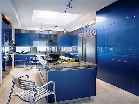 Image result for kitchen islands for small apartment | Blue interior design, Kitchen color ...