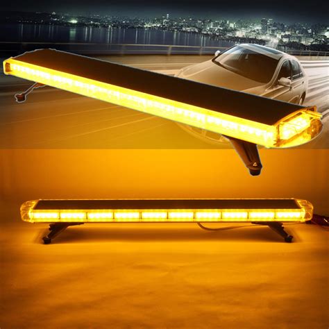 47'' 88W 88 LED Strobe Light Bar Car Roof Top Beacon Amber Flashing ...