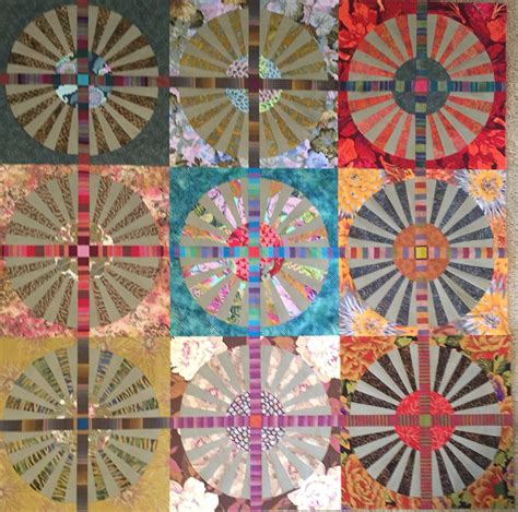 Snapshot of my 30 block wagon wheel quilt