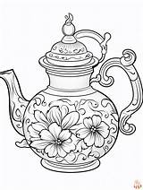 Printable Teapot Coloring Pages Free For Kids And Adults sketch template