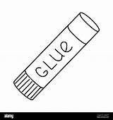 Glue Stick Tube Doodle Style Flat Vector Outline Illustration For Kids  sketch template