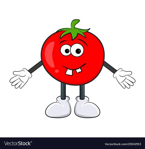 Funny tomato character cartoon design isolated Vector Image