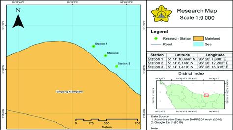 Map of the research location in Ulee Kareung Waters, Bireuen Regency,... | Download Scientific ...