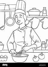 Chef Coloring Page For Kids Stock Vector Image & Art  Alamy sketch template
