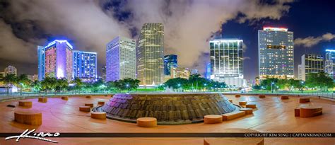 Bayfront Park Amphitheatre Downtown Miami Skyline Panorama – HDR ...