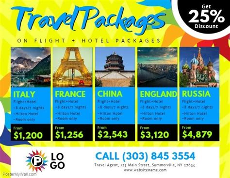 Travel Packages Flyer Template Postermywall - Bank2home.com