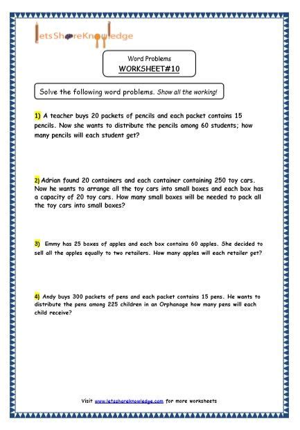 Grade 4 Math Problem Solving