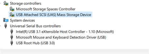 USB Attached SCSI (UAS) Mass Storage Device