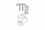 Virgo Coloring Page SVG Cut  By Creative Fabrica Crafts · sketch template