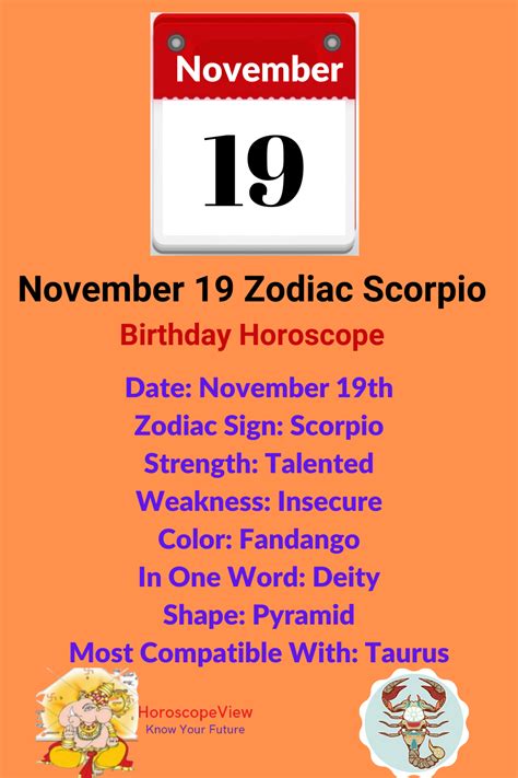 November 19 zodiac sign scorpio astrology predictions – Artofit