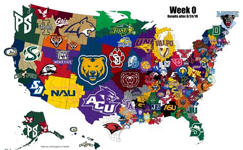 2019 FCS Imperialism Map: Week 0 : r/CFB