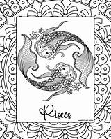 Pisces Astrology Mediafire Sketch Coloring Page sketch template