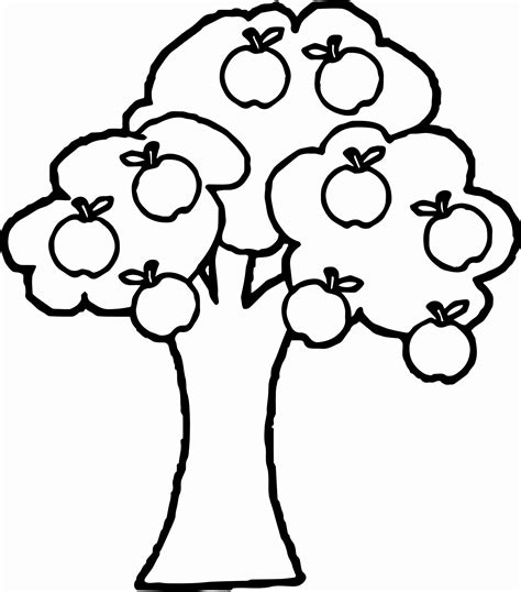 Apple Tree Coloring Page Lovely Apple Tree Drawing | Apple coloring pages, Fruit coloring pages ...