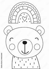 Bear Head Coloring Page sketch template