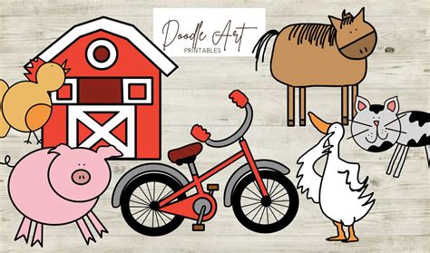 Duck on a Bike Clipart Pack