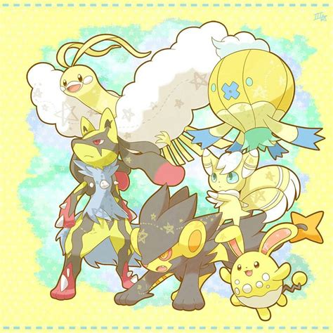 Yellow team | Pokemon, Pokemon teams, Cute pokemon