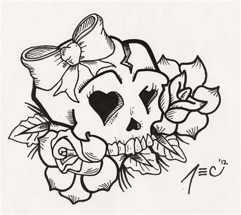 Girly Skull Tattoo Designs