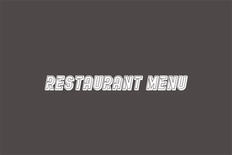 Restaurant Menu | Fonts Shmonts
