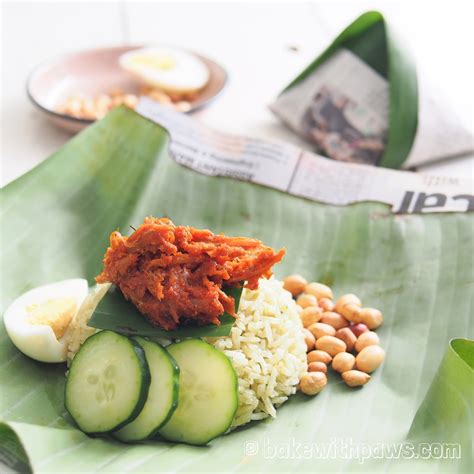 Nasi Lemak Bungkus - BAKE WITH PAWS