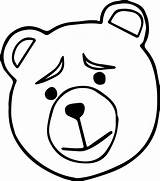 Bear Face Coloring Page  Easy For Kids sketch template