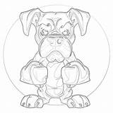 Boxer Dog Coloring Page  Pages Mimi Panda sketch template