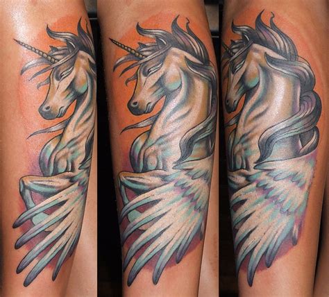 pegasus by veex tattoo, via Flickr | Mystical tattoos, Unicorn tattoos, Fantasy tattoos