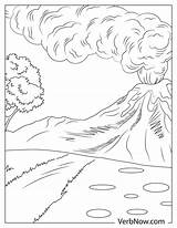 Volcano Coloring Pages Printable Sketch Page sketch template