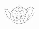Coloring Teapot Tea Pages Party Printable Color Colouring Cliparts Pots  sketch template