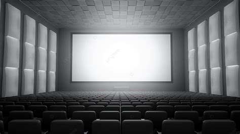 3d Rendered Movie Theatre With White Screen Background, Movie Theater ...