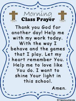 Morning Class Prayer | School prayer, Prayer for students, Classroom prayer