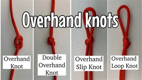 How to tie an overhand knot + double overhand knot, overhand slip knot ...