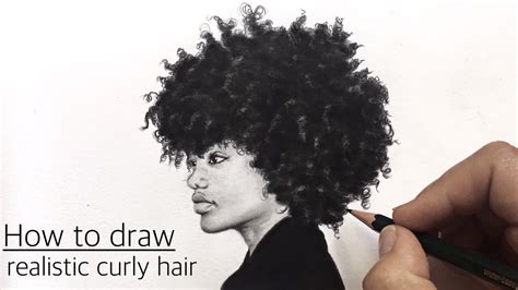 How to draw realistic curly Hair / Afro Hair - YouTube