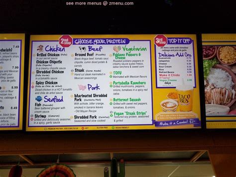 Menu at Taco Bus restaurant, Clearwater, 505 S Gulfview Blvd