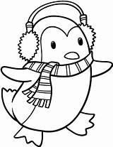 Cute Christmas Penguin Coloring Pages  Holiday Clip Art Free sketch template