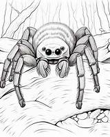 Tarantula Spiders Aranhas Ausmalbild Daring Springspinne Rocks  sketch template