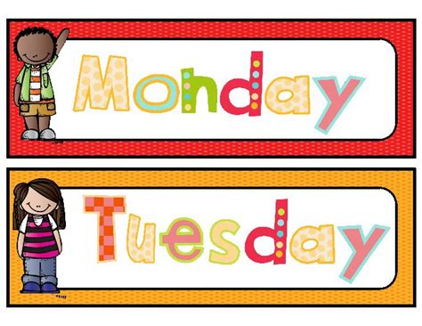 days of the week clipart printable - Clip Art Library