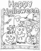 Halloween Coloring Happy Pages Kids Picture Sketch Page sketch template