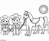 Two Cowboys With Horse coloring Page sketch template