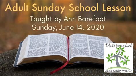 Adult Sunday School Lesson June 14, 2020 - YouTube