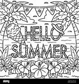 Hello Summer Coloring Pages sketch template