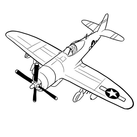 How to draw the Republic P-47 Thunderbolt | Plane drawing, Airplane coloring pages, Easy drawings