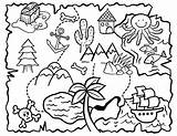 Printable Treasure Map Coloring Page Sketch sketch template