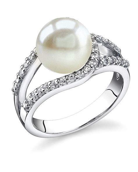 9-10mm Genuine White Freshwater Cultured Pearl Tessa Ring for Women *** We appreciate you ...