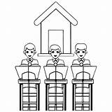 Church Choir Singing Black People Coloring Pages · Creative Fabrica sketch template