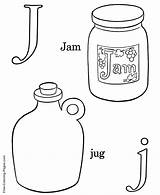 Alphabet coloring Sheets  J Is For Jam sketch template