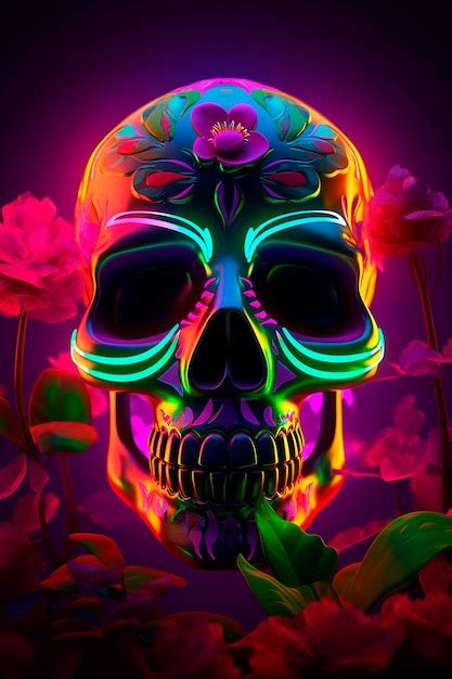 Neon Skull Backgrounds