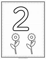 Number Two Coloring Page sketch template