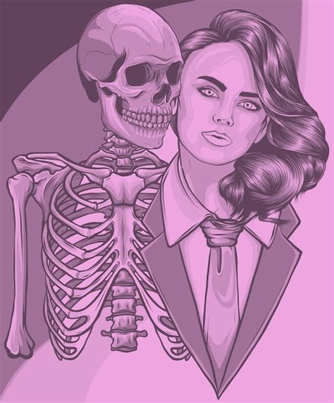 Premium Vector | Illustration of woman in suit with human skeleton