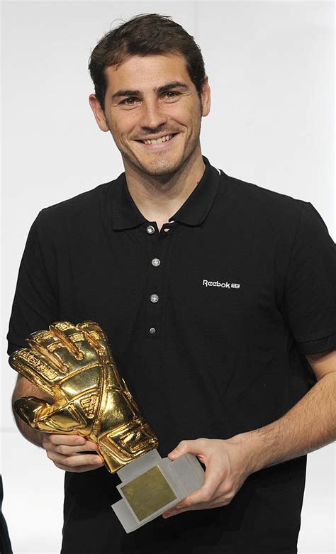 Spain's goalkeeper Iker Casillas, Golden Glove winner, poses with his ...